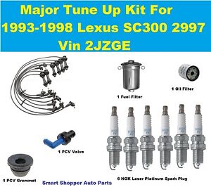 Ignition Tune Up for 93-98 Lexus SC300 Spark Plug, Wire Set, PCV Valve,Oil Filte