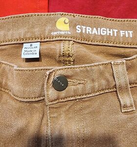 Carhartt Pants Womens 8 Gold Cargo Utility Pocket Straight Fit Workwear 