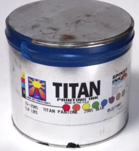 NOS 5 Lb Titan PMS Pantone 2985 Blue Oil Based Offset Letterpress Printing Ink - Picture 1 of 3