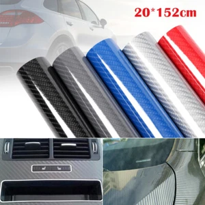 20/50*152cm Car High Glossy Sticker DIY 6D Carbon Fiber Decals Vinyl Wrap Film - Foto 1 di 28