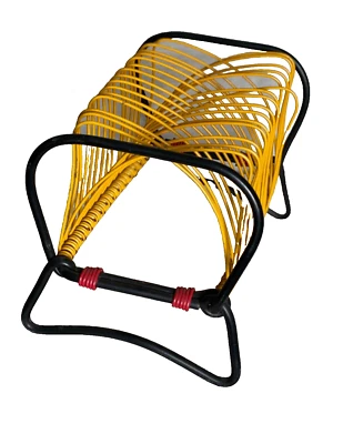 RANGE-DISQUE Porte Vinyles SCOUBIDOU Vintage 1960 Jaune et noir - Photo 1/4