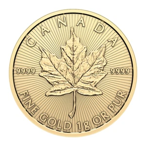 Nueva moneda de oro 2025 1 g hoja de arce .9999 BU - Casa de la Moneda Real Canadiense - Imagen 1 de 2