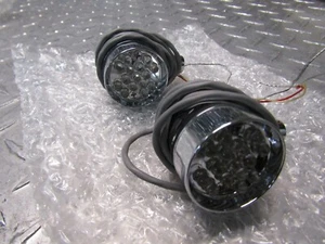NEW PAIR Biker's Choice - 165273 - Mini Red LED Bullet Turn Signals (Chrome) SET - Picture 1 of 10