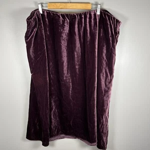J.jill Velvet Straight Skirt Dark Fig Pull On Elastic Waist Plus Size 4X Office - Picture 1 of 7