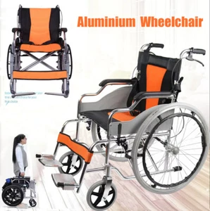Ultra Lightweight Luxury ALUMINIUM Folding 24" Wheelchair, Self-Propelled Chair - Picture 1 of 12