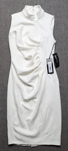 Gabrielle Union Sleeveless White Ruched Knee Length Dress XS - Picture 1 of 7