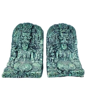 Fermalibri vintage metà secolo malachite turchese messicano raro unico arredamento casa - Foto 1 di 12
