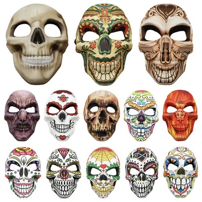 1Pc Halloween Skull Mask w/Elastic String Masquerade Party Mask Cosplay Prop - Image 1 of 3