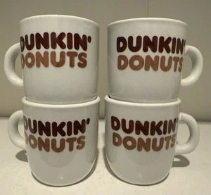 Set Of 4 Vintage Dunkin Donut’s Heavy Ceramic Coffee Cups, Perfect Condition! - Picture 1 of 6