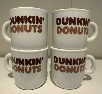 Set Of 4 Vintage Dunkin Donut’s Heavy Ceramic Coffee Cups, Perfect Condition! - Image 1 of 4