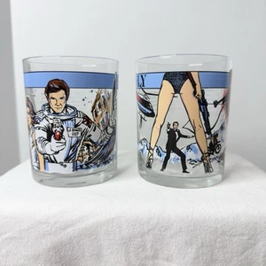 Moonraker & Your Eyes Only 1979-81 James Bond Glass 007 Collector Series Pair - Picture 1 of 6