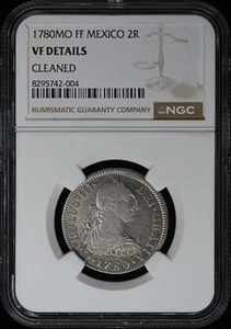 1780MO FF MEXICO Silver Dos Reales 2R NGC VF Details - Picture 1 of 4