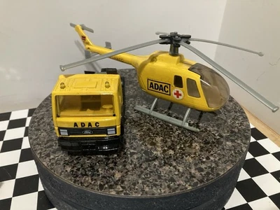 复古 1990 年 Siku 3719 福特卡车 ADAC 和救援直升机 德国 — 第 1/4 张图片
