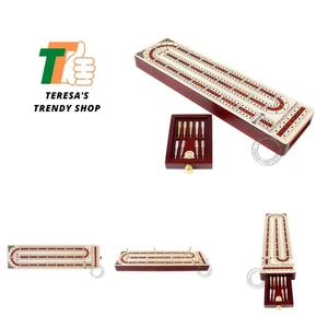 Durchgehendes Cribbage Board Alphabet e Form Intarsien in Ahorn und Blutholz mit... - Bild 1 von 7