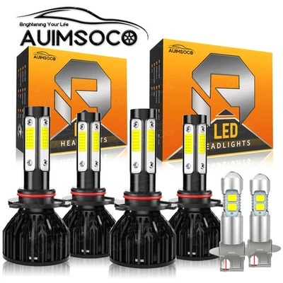 For 1991-1998 Chevrolet C3500HD 4-Side LED Headlight Hi/Lo Beam Light Fog Lamp - Image 1 of 4