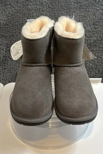 UGG Australia Shepherd Damen Wildleder Stiefel grau Schleife hinten Größe 7 - Bild 1 von 12