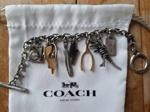 Coach Damen Dinosaurier Wishbone Feder Bolzen Bettelarmband Silber fast unbenutzt - Bild 1 von 12