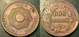 Peru - Republic - 2 Centavos 1877! Km# 188.1 - Picture 1 of 1