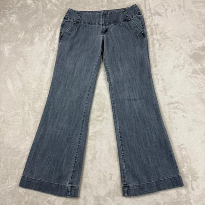 Pantalones de mezclilla acampanados de tiro bajo azul Boom Boom para mujer 9 (31x31,5) Y2K Foto 1 de 4