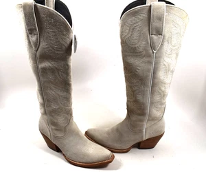 Ariat Women's 8 B Laramie StretchFit Tall Western WHITE LEATHER Boots - Snip Toe - Picture 1 of 13
