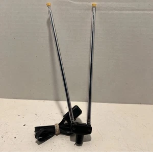 TV Antenna Extendable Rabbit Ears Indoor Vintage with Coax Connector - Picture 1 of 3