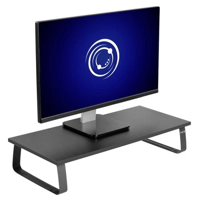 VIVO Black Wood 24" Wide Desktop Stand Ergonomic TV Monitor Riser Desk Organizer - Image 1 of 4