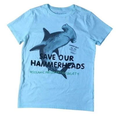 Gymboree Girls' Light Aqua Hammerhead Shark T-Shirt – Size 10-12 – 100% Cotton – - Image 1 of 2