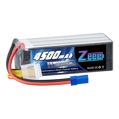 Zeee 6S 22.2V Lipo Akku Batterie 100C 4500mAh EC5 für RC Flugzeug Auto LKW Boot - Bild 1 von 4