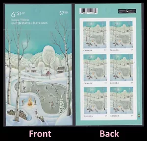 Canada 3406a Holiday Winter Scenes Pond $1.30 booklet 6 MNH 2023 - Picture 1 of 3