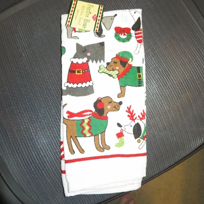 Такса праздничный дом Ritz кухни полотенце Рождество праздник собак новый с Ярлыками - Изображение 1 из 4