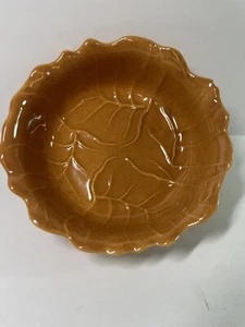 Vintage Orange Cabbage Leaf Pottery Bowl Made In USA 285 B Retro Mid-Century - Picture 1 of 6