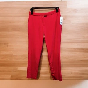 NUOVO The Limited pantalone donna lino taglia 12 rosso slim alla caviglia - Foto 1 di 9