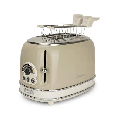 Ariete Tostapane Vintage 2 fette 155 con pinze 810 Watt Linea Vintage Beige