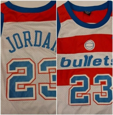 Nike Mens Size XL Michael Jordan #23 Washington Bullets Jersey White Red Blue - Image 1 of 4