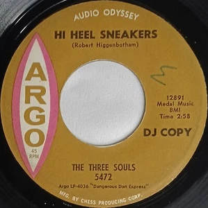 60s R&B INSTRUMENTAL 45 HEAR The Three Souls HI HEEL SNEAKERS 1964 Argo VG - Picture 1 of 4