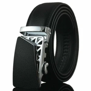 Classic Men's Leather Belt Automatic Buckle Belt Ratchet Strap Gift Jeans Dress - Bild 1 von 6