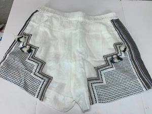J Crew pantaloncino donna bianco nero casual junioir nappe taglia small - Foto 1 di 3