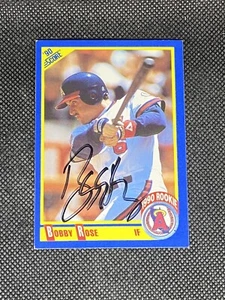 Carta autografa firmata Bobby Rose California Angels 1990 punteggio #604 ~ certificato di autenticità - Foto 1 di 3