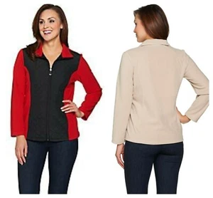 SUSAN GRAVER WEEKEND POLAR FLEECE QUILTED NYLON JACKET PULLOVER Sz S NEW $ 79 - Picture 1 of 4