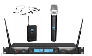 Auriculares de solapa inalámbrica 2x100 canales UHF sistema de micrófono de solapa 622HL - Imagen 1 de 3