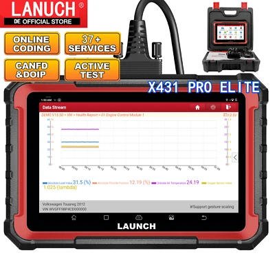 LAUNCH X431 PRO ELITE PROS V+ AUTOMOTIVE OBD2 Diagnostic Tool CANFD DoIP Active Test 8" - Image 1 of 4