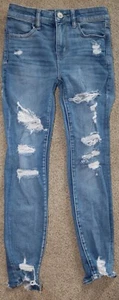 American Eagle Next Level Stretch Distressed Hi Rise Jegging Jeans 2 Short - Picture 1 of 7