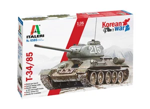 1:35 Scale Italeri T-34/85 Korean War Tank Model Kit with photo etched fret 6585 - Picture 1 of 1