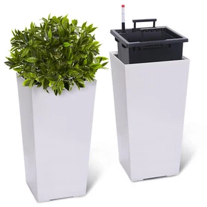 Tall Planters Set of 2 Planters for Outdoor＆Indoor Plants Modern Plant Pots  - Picture 1 of 8
