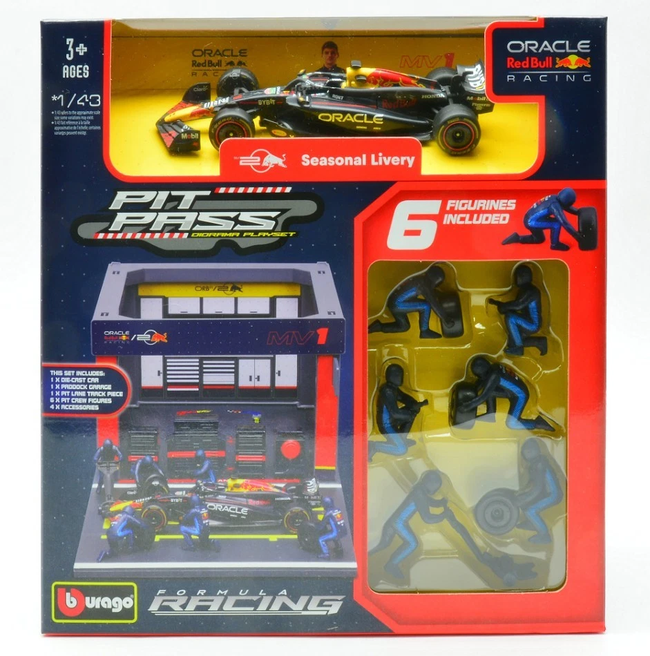 Burago PIT STOP SET RED BULL RB19 N.1 MAX VERSTAPPEN 2023 1:43 - Immagine 1 di 1