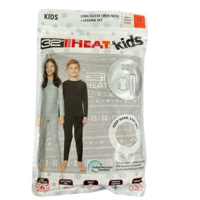 KIDS 32 Degrees Heat Thermal Set – Size M (8/10) – Grey Snowflake New in Package - Image 1 of 4