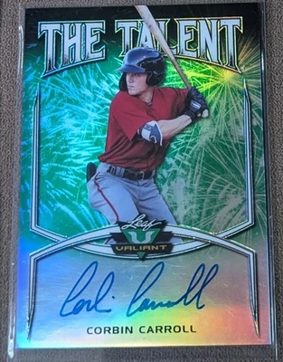 Corbin Carroll 2019 Leaf Valiant - The Talent on card auto /99 - Image 1 of 2