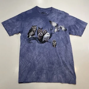 Wildlife Tye-Dye Nature All Owls Front Print T-Shirt The Mountain Sz XL Fits Sm - Picture 1 of 6