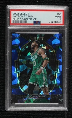 2022 Panini Select Concourse Blue Cracked Ice Prizm Jayson Tatum #55 PSA 9 MINT - Image 1 of 2