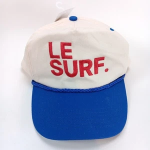 Gorra/gorra de béisbol LE SURF roja blanca azul bordada - Snapback ajustable - Imagen 1 de 6
